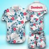 Domino’s Tropical Flower Aloha Hawaiian Shirt & Short For Men And Women