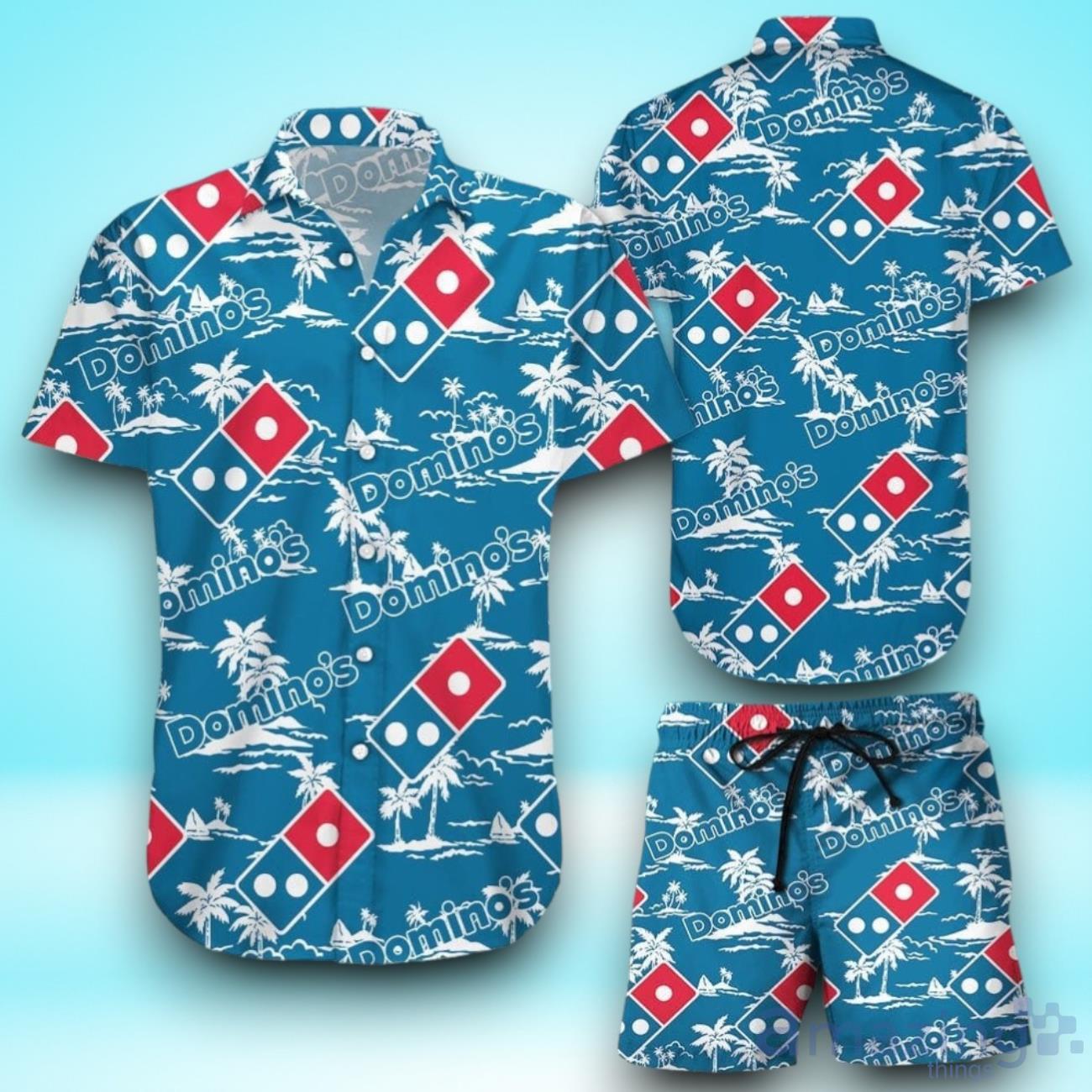 Domino's Tropical Flower Aloha Hawaiian Shirt & Short For Men And Women OTG image Domino's Tropical Flower Aloha Hawaiian Shirt & Short For Men And Women OTG