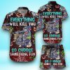 Drag Racing Halloween Hawaiian Shirt & Short For Men And Women
