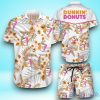 Dunkin’ Donuts Tropical Flower Aloha Hawaiian Shirt & Short For Men And Women