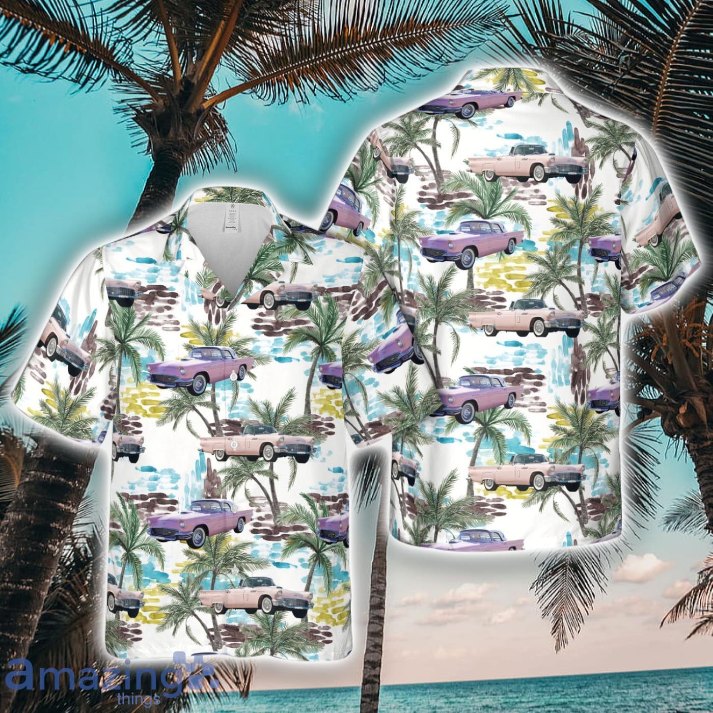 Dusk Rose 1957 Ford Thunderbird Best Summer Gift Aloha Hawaiian Shirt 3D Printed image Dusk Rose 1957 Ford Thunderbird Best Summer Gift Aloha Hawaiian Shirt 3D Printed Product Photo 1