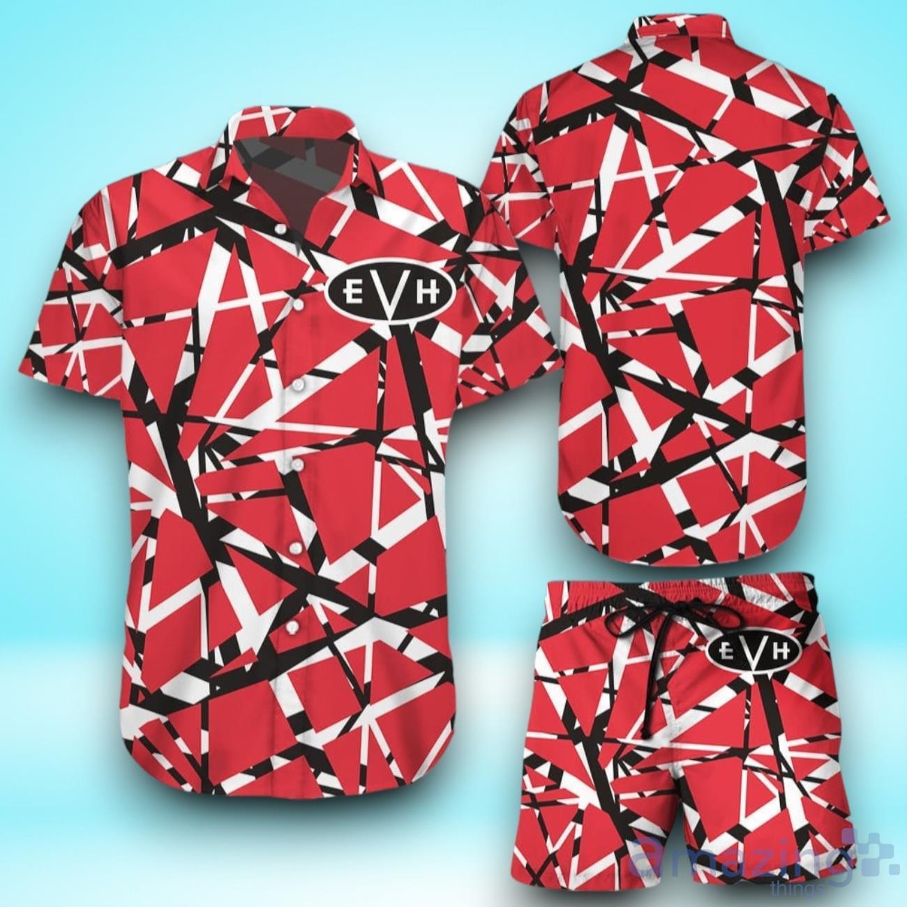 Eddie Van Halen Hawaiian Shirt & Short For Men And Women image Eddie Van Halen Hawaiian Shirt & Short For Men And Women Product Photo 1