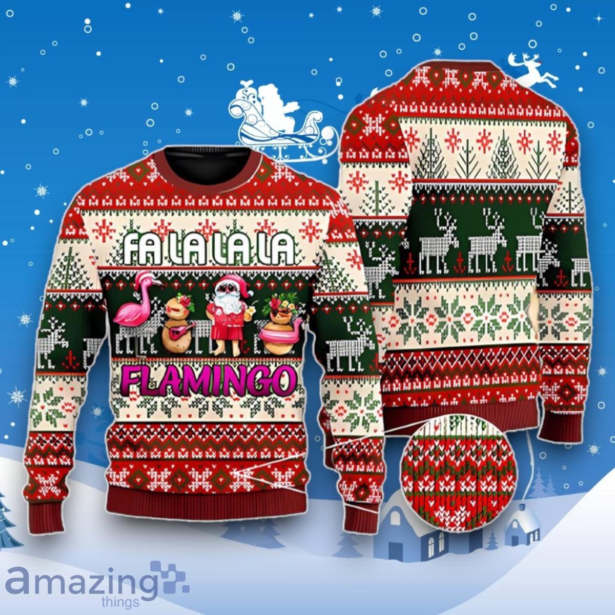 Fa La La La Flamingo Santa Ugly Christmas Sweater Special Gift For Men And Women image Fa La La La Flamingo Santa Ugly Christmas Sweater Special Gift For Men And Women Product Photo 1