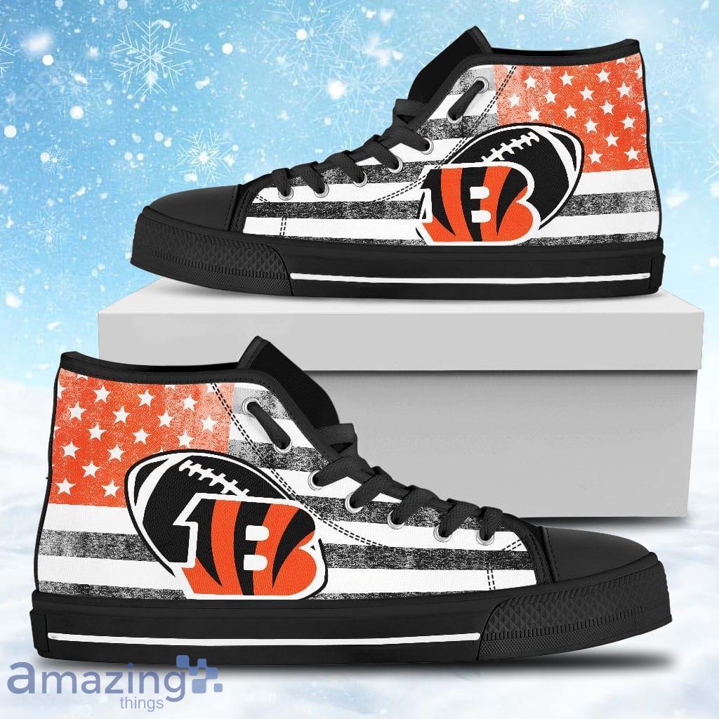 Flag Rugby Cincinnati Bengals High Top Shoes Gift For Big Fans image Flag Rugby Cincinnati Bengals High Top Shoes Gift For Big Fans Product Photo 1