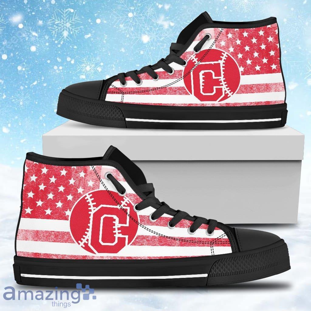 Flag Rugby Cleveland Indians High Top Shoes Gift For Big Fans image Flag Rugby Cleveland Indians High Top Shoes Gift For Big Fans Product Photo 1