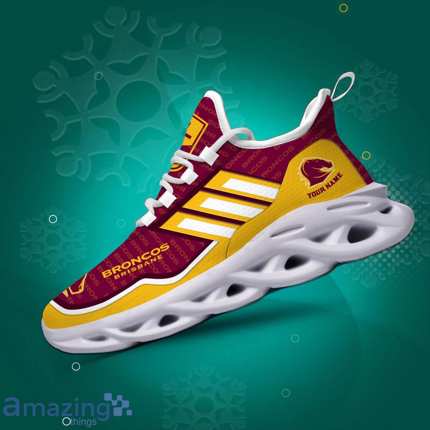 For Fans NRL Brisbane Broncos Personalized Name Max Soul Shoes image For Fans NRL Brisbane Broncos Personalized Name Max Soul Shoes Product Photo 2