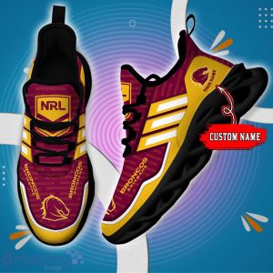 For Fans NRL Brisbane Broncos Personalized Name Max Soul Shoes image For Fans NRL Brisbane Broncos Personalized Name Max Soul Shoes Product Photo 4