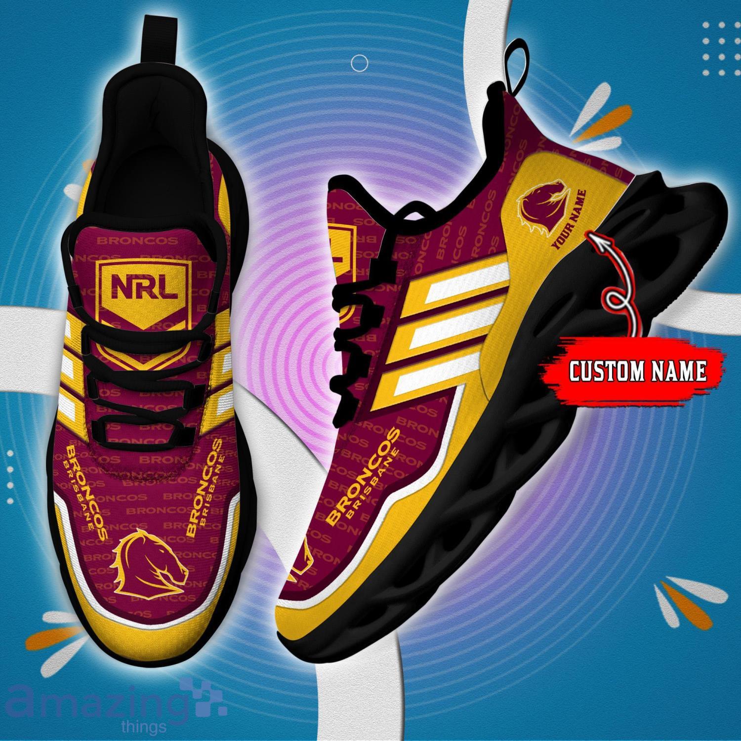 For Fans NRL Brisbane Broncos Personalized Name Max Soul Shoes image For Fans NRL Brisbane Broncos Personalized Name Max Soul Shoes Product Photo 4