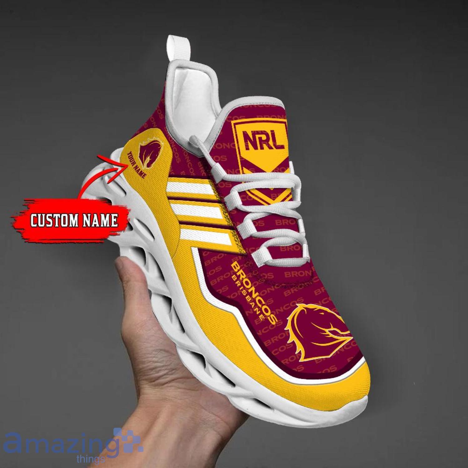 For Fans NRL Brisbane Broncos Personalized Name Max Soul Shoes image For Fans NRL Brisbane Broncos Personalized Name Max Soul Shoes Product Photo 5
