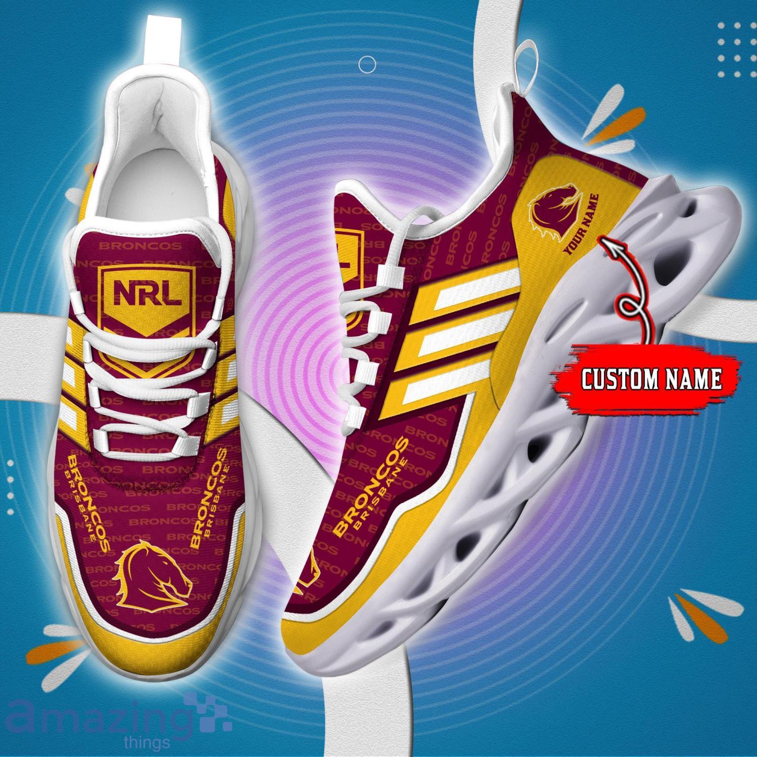 For Fans NRL Brisbane Broncos Personalized Name Max Soul Shoes image For Fans NRL Brisbane Broncos Personalized Name Max Soul Shoes Product Photo 1