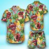 Funny Muppet Animal With Tropical Pineapple Hawaiian Shirt & Short For Men And Women