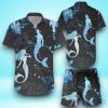 Glowing Mermaid Aquatic Tribe Floral Tropical Style 3D Hawaiian Shirt & Short For Men And Women