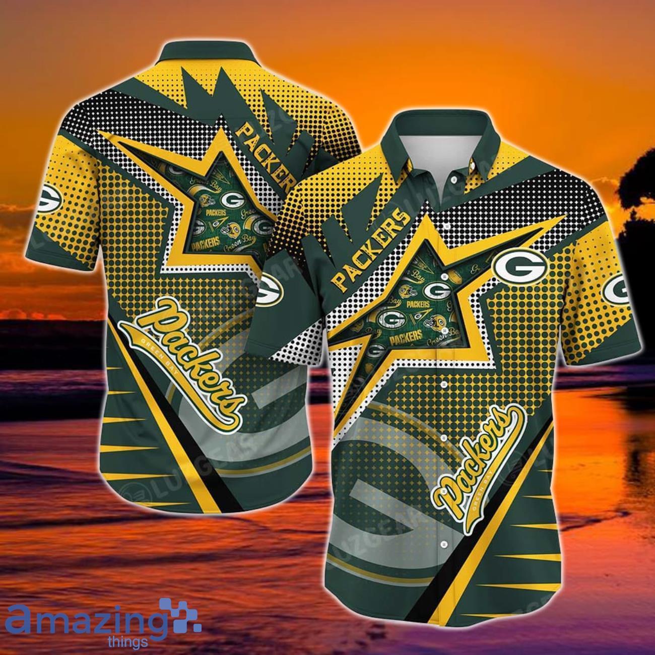 Green Bay Packers NFL Football Beach Shirt For This Summer Graphic Print Hawaiian Shirt Big Fans image Green Bay Packers NFL Football Beach Shirt For This Summer Graphic Print Hawaiian Shirt Big Fans Product Photo 1