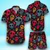 Happy Halloween Skull Hawaiian Shirt & Short For Men And Women