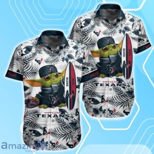 Houston Texans NFL Baby Yoda Hawaiian Shirt & Short Style Tropical Pattern Best Gift For Fan image Houston Texans NFL Baby Yoda Hawaiian Shirt & Short Style Tropical Pattern Best Gift For Fan Product Photo 2