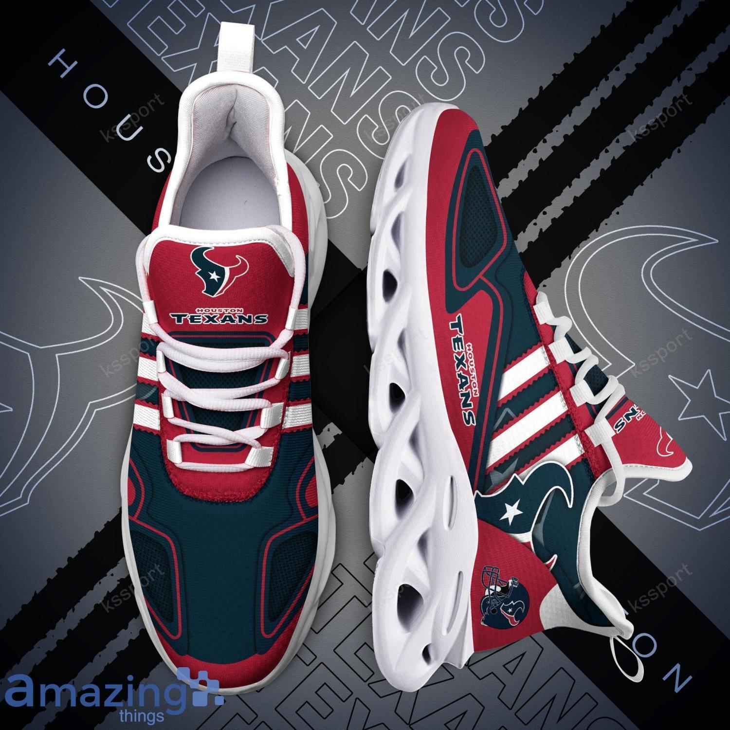 Houston Texans NFL Team Special Max Soul Striped Trend Sneakers image Houston Texans NFL Team Special Max Soul Striped Trend Sneakers Product Photo 1