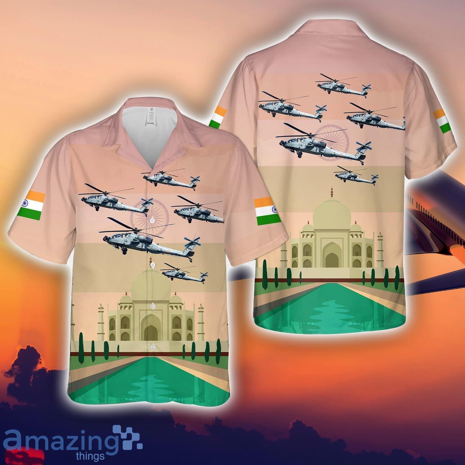 Indian Air Force AH 64 Apache, Happy Independence Day India 3D Hawaiian Shirt Summer Time Holiday Gift For Men And Women image Indian Air Force AH-64 Apache, Happy Independence Day India 3D Hawaiian Shirt Summer Time Holiday Gift For Men And Women Product Photo 1
