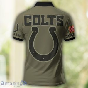 Indianapolis Colts Polo Shirt Custom Name For Fans Military green Color Product Photo 2