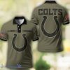 Indianapolis Colts Polo Shirt Custom Name For Fans Military green Color