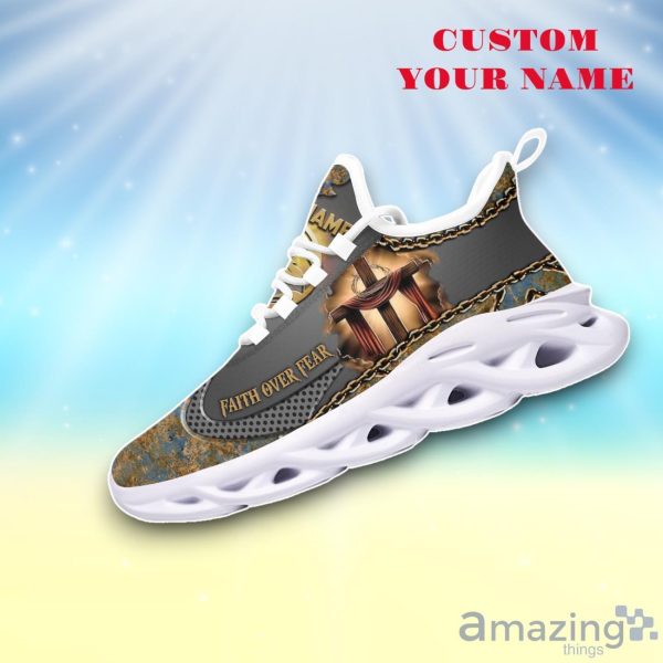 Jesus Faith Over Fear White Max Soul Shoes Custom Name Exclusive Sneakers For Fans Product Photo 2