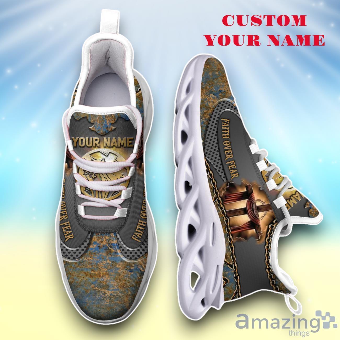Jesus Faith Over Fear White Max Soul Shoes Custom Name Exclusive Sneakers For Fans Product Photo 1