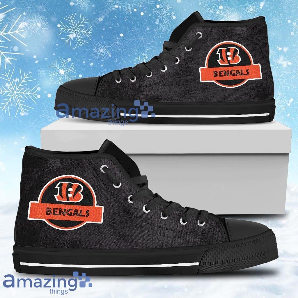 Jurassic Park Cincinnati Bengals High Top Shoes For Men And Women image Jurassic Park Cincinnati Bengals High Top Shoes For Men And Women Product Photo 1