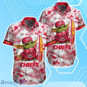 Kansas City Chiefs NFL Baby Yoda Hawaiian Shirt & Short Tropical Pattern Best Gift For Fan Product Photo 2