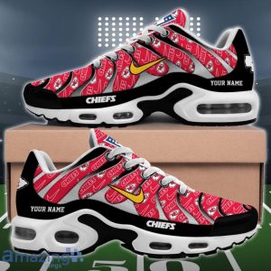 Kansas City Chiefs NFL Pattern Swoosh Custom Name Air Cushion Sport Shoes image Kansas City Chiefs NFL Pattern Swoosh Custom Name Air Cushion Sport Shoes Product Photo 2