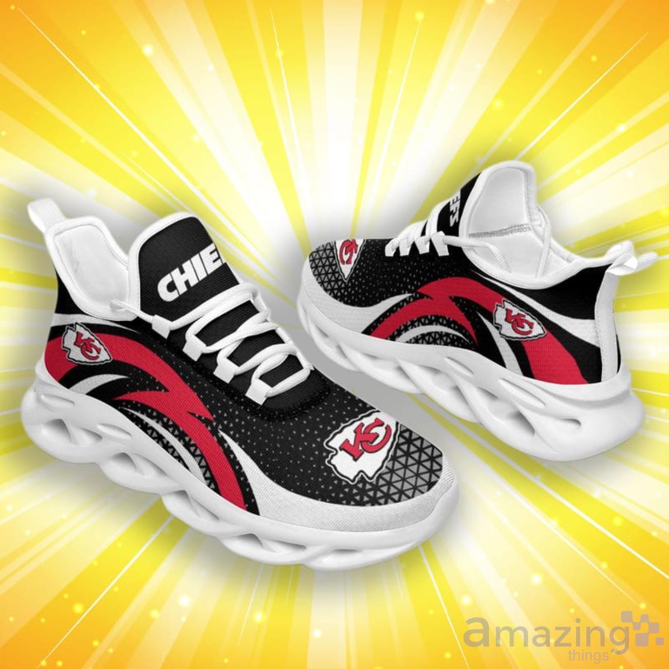 Kansas City Chiefs Triangle Abstract Pattern Max Soul Shoes image Kansas City Chiefs Triangle Abstract Pattern Max Soul Shoes Product Photo 1