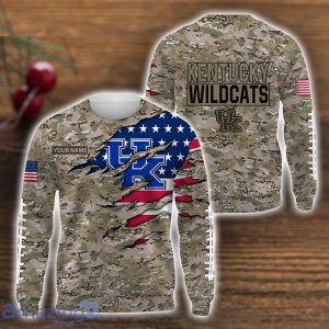 Kentucky Wildcats Custom Name Camo Pattern T-Shirt Hoodie Sweatshirt Zipper Hoodie Father's Day Gift Product Photo 2