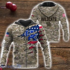 Kentucky Wildcats Custom Name Camo Pattern T-Shirt Hoodie Sweatshirt Zipper Hoodie Father's Day Gift Product Photo 4