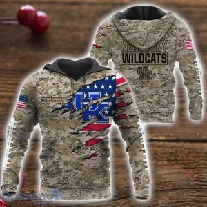 Kentucky Wildcats Custom Name Camo Pattern T-Shirt Hoodie Sweatshirt Zipper Hoodie Father's Day Gift Product Photo 1
