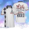 Life Is Short Swing Hard Golf Grey Argyle Personalized Polo Shirt