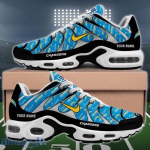 Los Angeles Chargers NFL Pattern Swoosh Custom Name Air Cushion Sport Shoes Product Photo 2