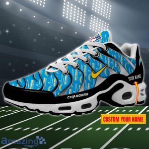 Los Angeles Chargers NFL Pattern Swoosh Custom Name Air Cushion Sport Shoes Product Photo 1