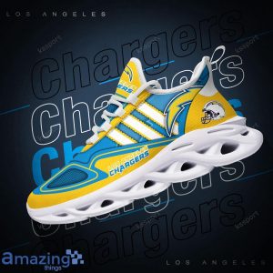 Los Angeles Chargers NFL Team Special Max Soul Striped Trend Sneakers Product Photo 2