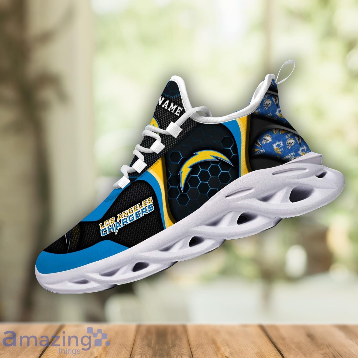 Los Angeles Chargers Sport Gift Sneakers Personalized Name Max Soul Shoes image Los Angeles Chargers Sport Gift Sneakers Personalized Name Max Soul Shoes Product Photo 1