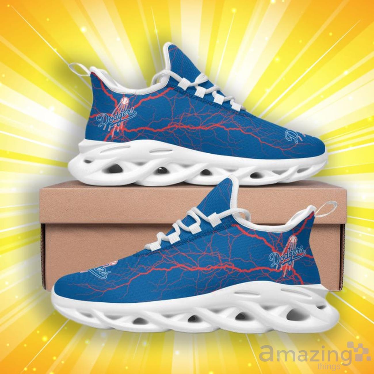 Los Angeles Dodgers Lightning Pattern Max Soul Shoes image Los Angeles Dodgers Lightning Pattern Max Soul Shoes Product Photo 2