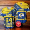 Los Angeles Rams 3D NFL Baseball Jersey Star Pattern Custom Number & Name