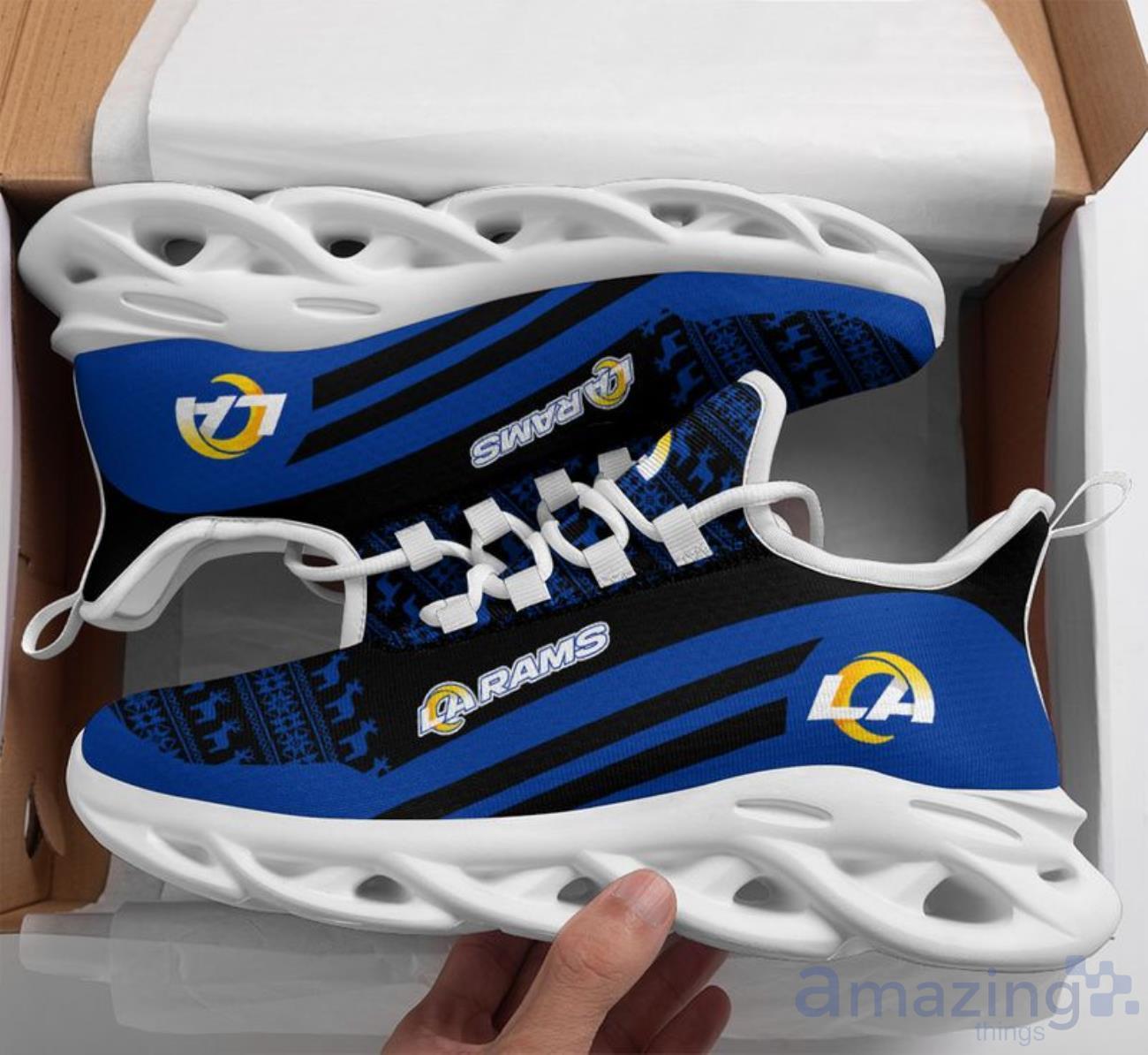 Los Angeles Rams Christmas Pattern Max Soul Shoes image Los Angeles Rams Christmas Pattern Max Soul Shoes Product Photo 1