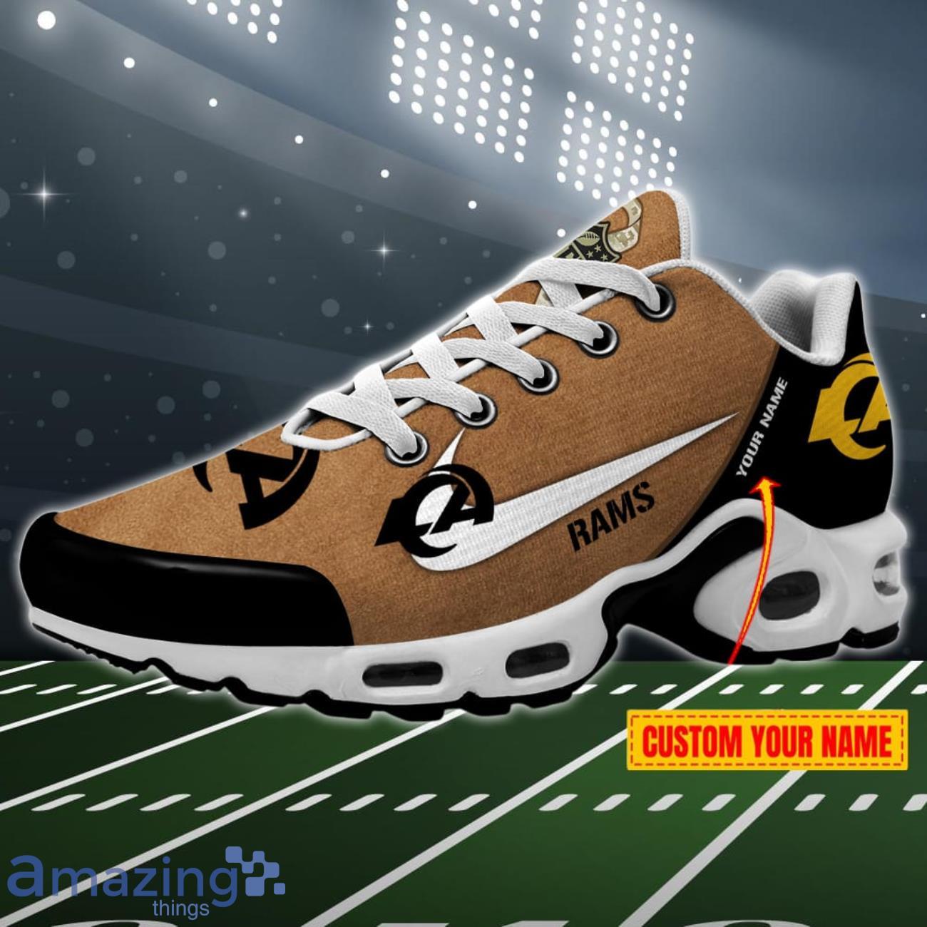 Los Angeles Rams NFL Veterans Day Full Printed Custom Name Air Cushion Sport Shoes image Los Angeles Rams NFL Veterans Day Full Printed Custom Name Air Cushion Sport Shoes Product Photo 1