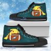 Love Pikachu Laying On Ball Philadelphia Eagles High Top Shoes For Men And Women