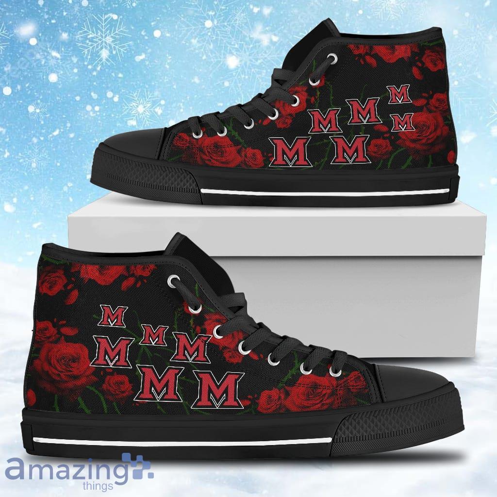 Lovely Rose Thorn Incredible Miami Redhawks High Top Shoes Gift For Big Fans image Lovely Rose Thorn Incredible Miami Redhawks High Top Shoes Gift For Big Fans Product Photo 1