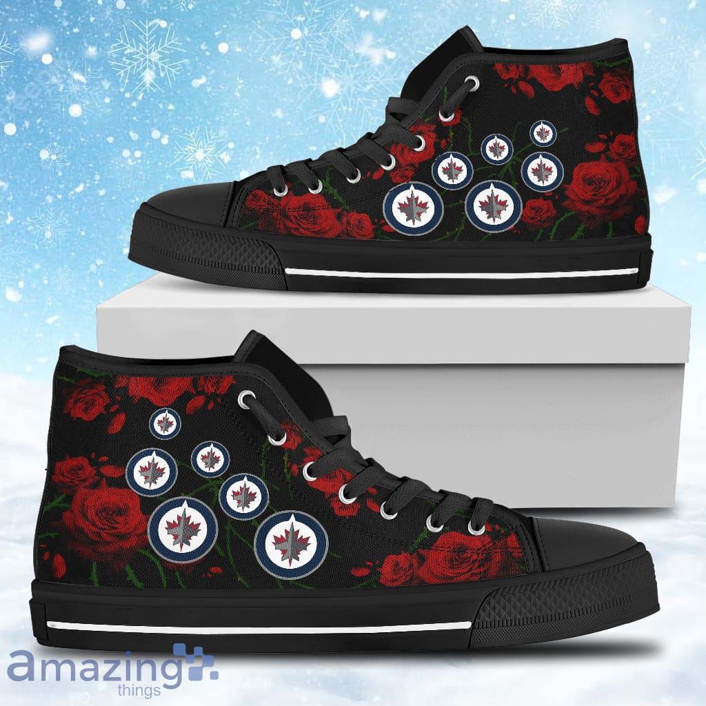 Lovely Rose Thorn Incredible Winnipeg Jets High Top Shoes Gift For Big Fans image Lovely Rose Thorn Incredible Winnipeg Jets High Top Shoes Gift For Big Fans Product Photo 1