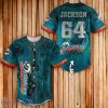 Miami Dolphins Baseball Jersey Classic Custom Number & Name
