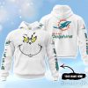 Miami Dolphins Grinch Custom Name Hoodie Unisex White Color