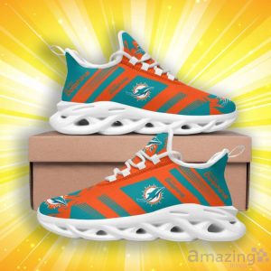 Miami Dolphins Stripe And Fire Pattern Max Soul Shoes Product Photo 2