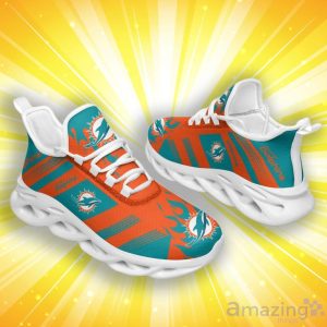 Miami Dolphins Stripe And Fire Pattern Max Soul Shoes Product Photo 1
