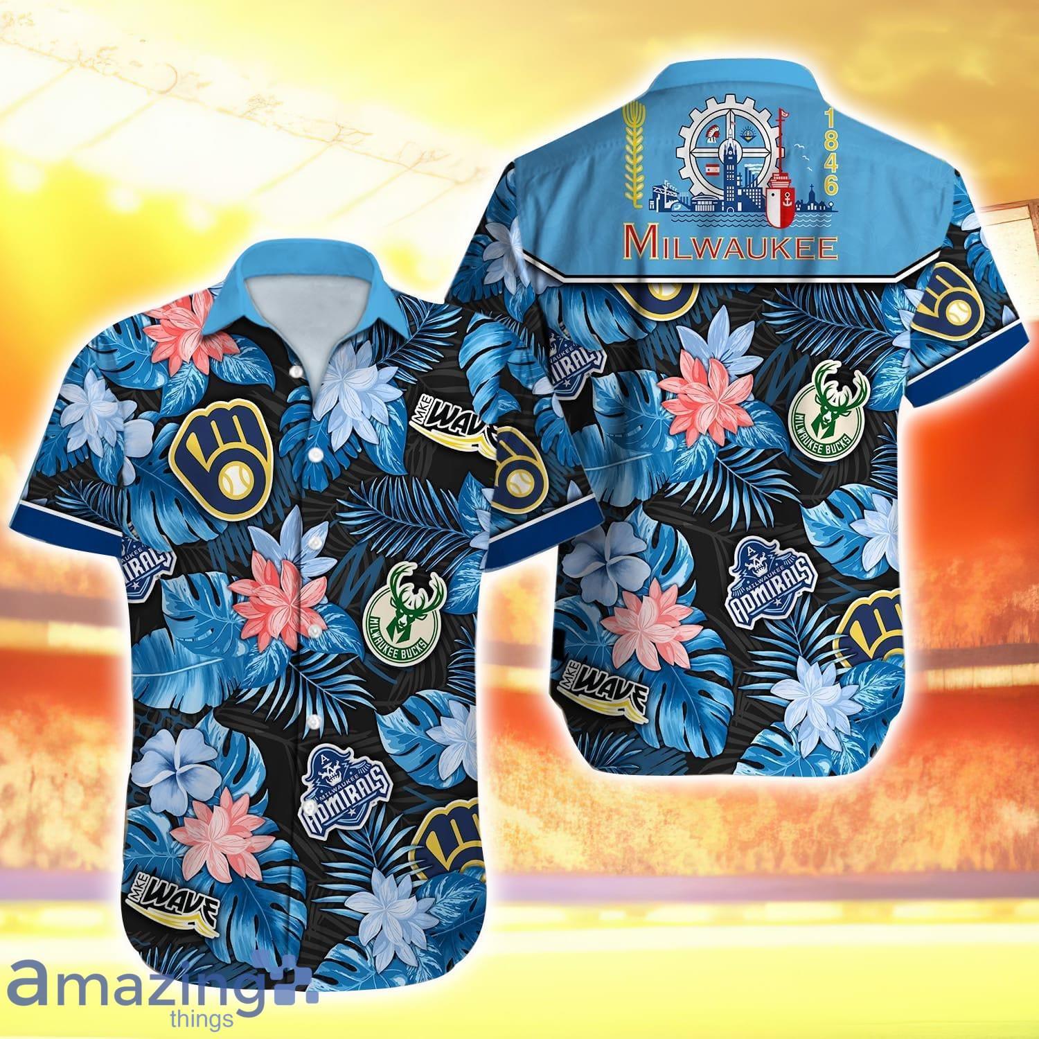 Milwaukee All Over Printed Hawaiian Shirt For Fans image Milwaukee All Over Printed Hawaiian Shirt For Fans Product Photo 1