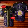 Minnesota Vikings NFL Baseball Jersey Skull 3D Logo Custom Number & Name